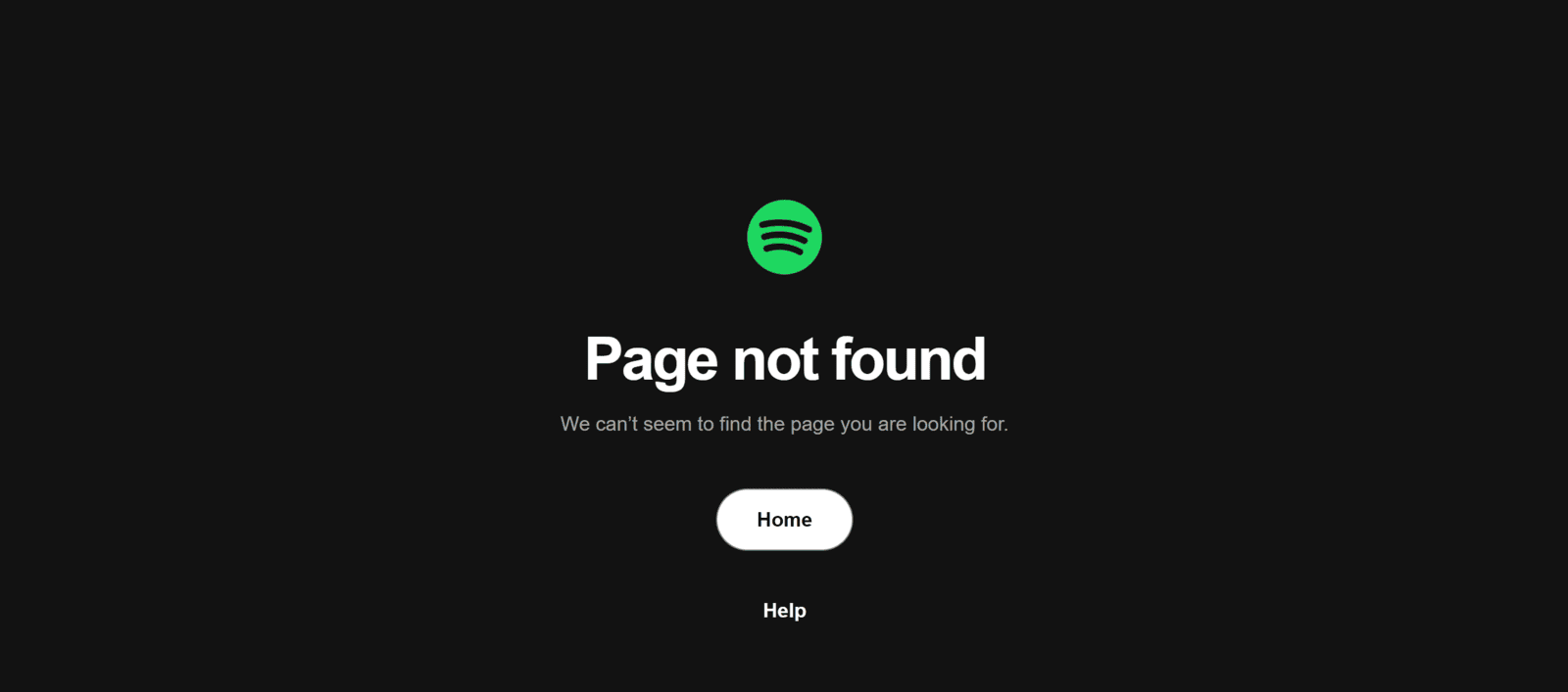 spotify 404 page not found